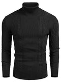 Classic Slim Fit Turtleneck Sweater (US Only) Sweaters coofandy Black S 