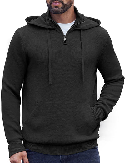 Casual Turtleneck Knit Hoodie (US Only) Hoodies coofandy 