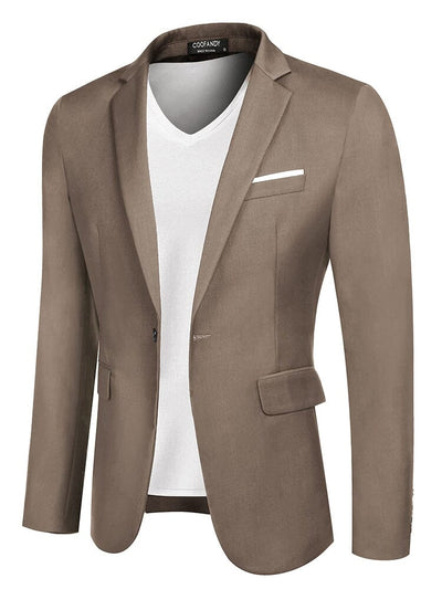 Casual Classic Suit Jacket (US Local) Blazer coofandy Khaki S 