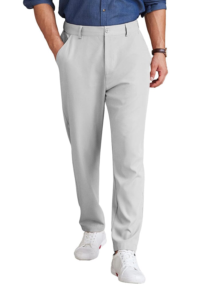 Classic Solid Color Chino Pants (US Only) Pants coofandy Light Grey S 