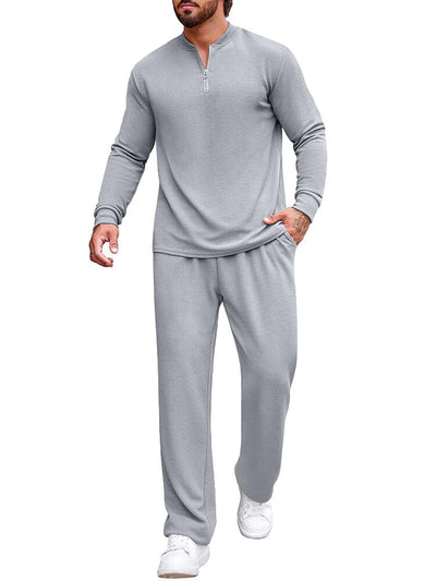 Athleisure Polo Jogging Outfits (US Only) Sets coofandy Light Grey S 