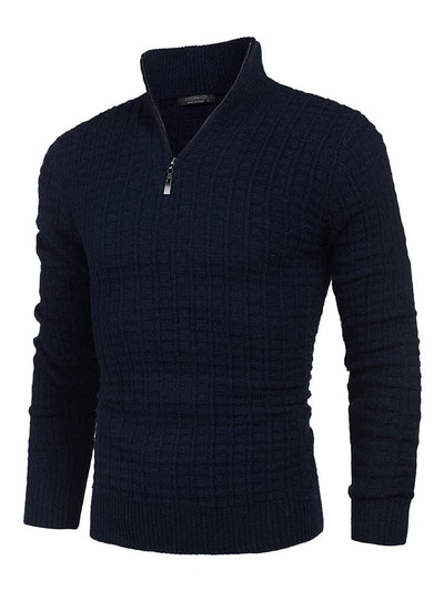 Soft Polo Collar Knit Sweater (US Only) Sweater coofandy Navy Blue S 