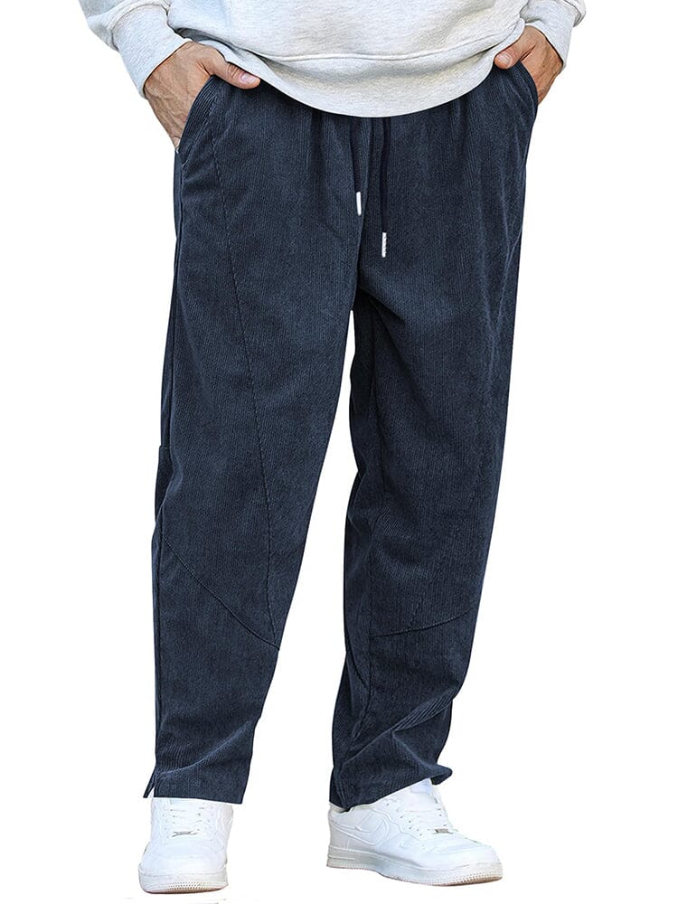 Casual Corduroy Harem Pants (US Only) Pants coofandy Navy Blue S 
