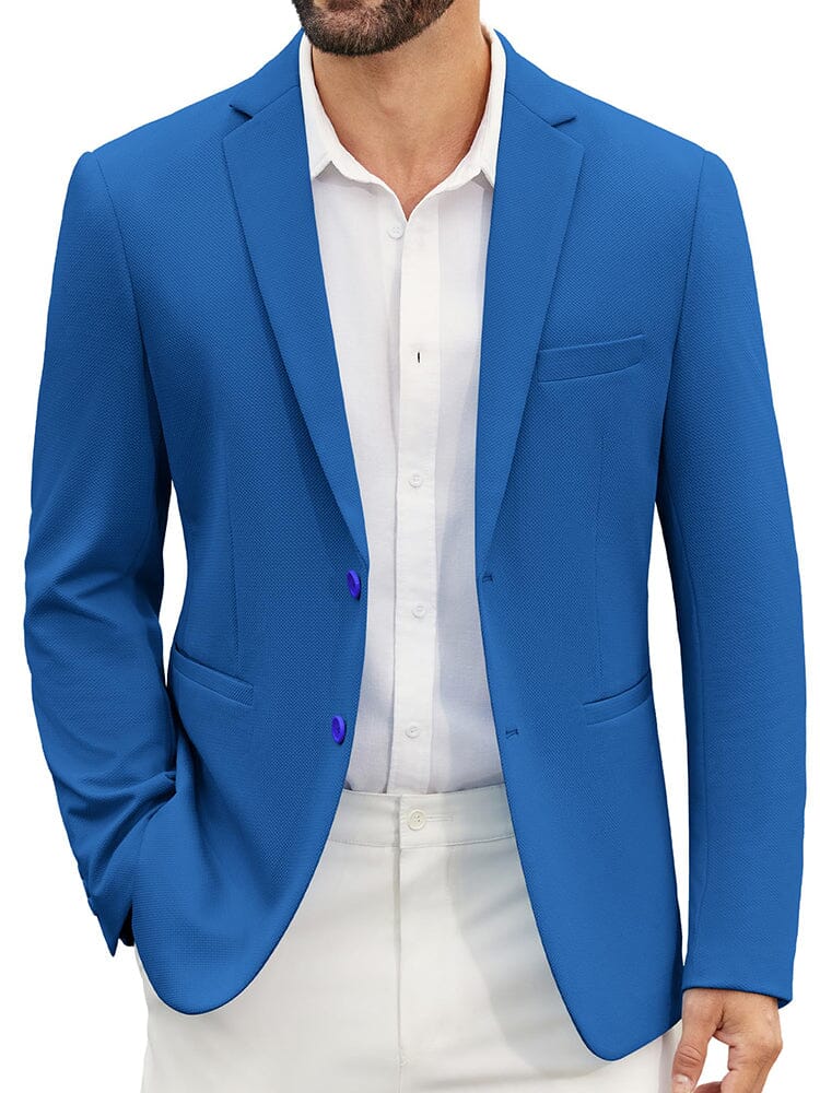 Casual Two-Button Suit Jacket (US Only) Blazer coofandy Royal Blue S 