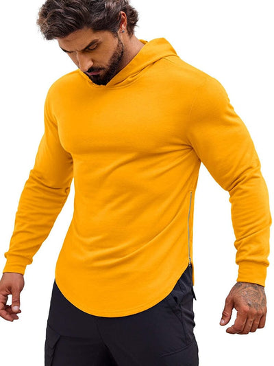 Workout Muscle Fit Cotton Blend Hoodie (US Only) Hoodies Coofandy's Yellow S 