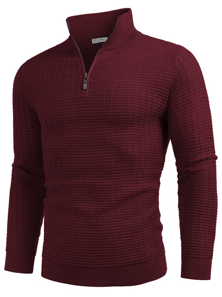 Soft Polo Collar Knit Sweater (US Only) Sweater coofandy Wine Red S 