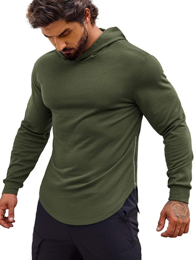 Workout Muscle Fit Cotton Blend Hoodie (US Only) Hoodies Coofandy's Army Green S 