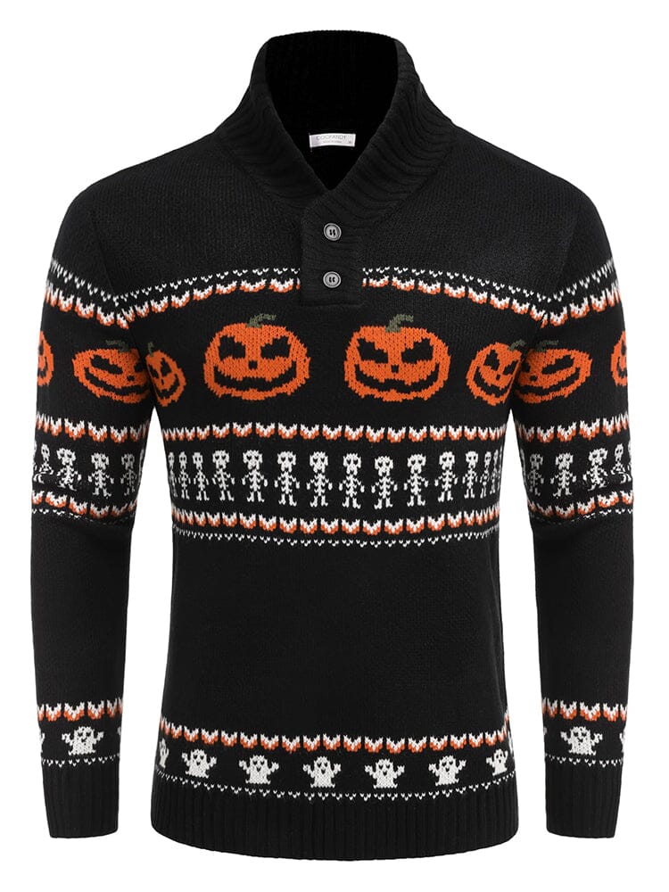 Casual Knitted Pullover Sweater (US Only) Sweater coofandy Black Pumpkin S 