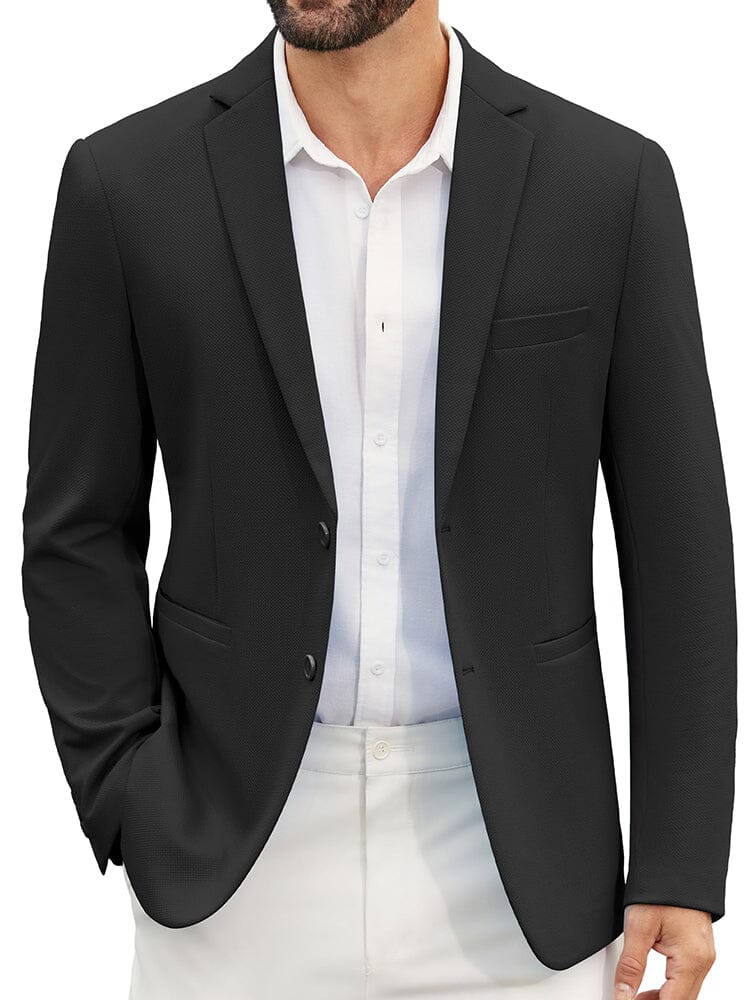 Casual Two-Button Suit Jacket (US Only) Blazer coofandy Black S 