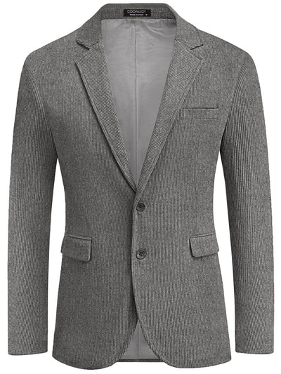 Leisure Corduroy Blazer Jacket (US Only) Blazer coofandy Dark Grey S 