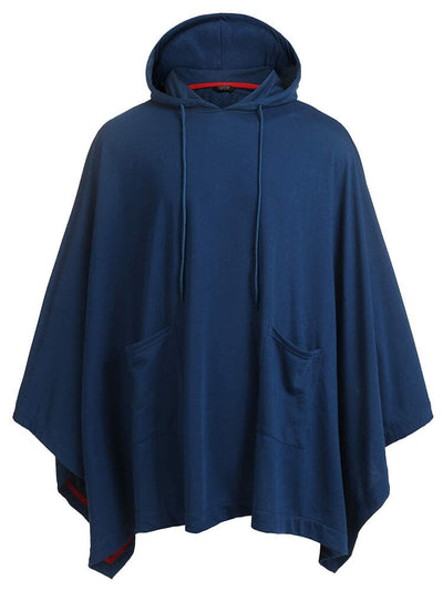 Casual Hooded Poncho Cape (US Only) Cape coofandy Dark Blue S 