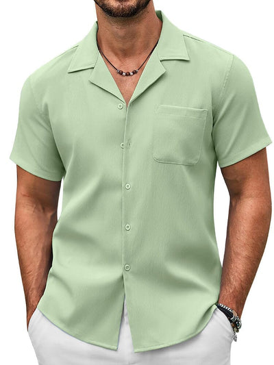 Essential Casual Textured Shirt (US Only) Shirts coofandy Light Green S 