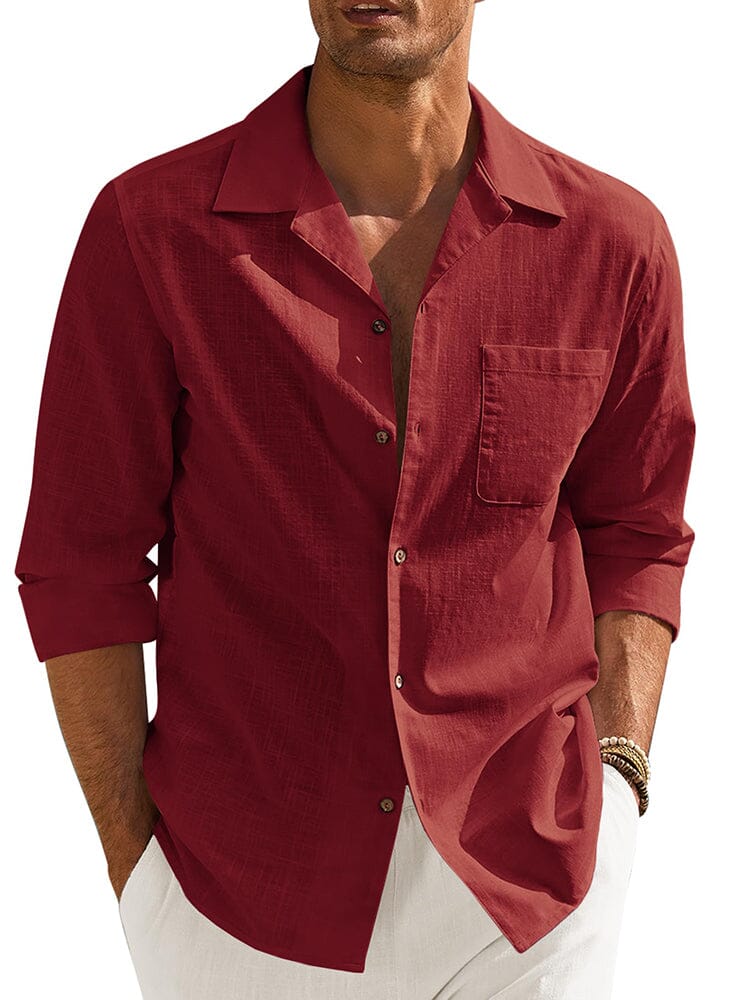 Soft Classic Fit Cotton Shirt (US Only) Shirts coofandy Wine Red S 