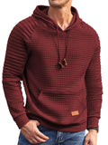 Stylish Waffle Knit Hoodie (US Only) Hoodies coofandy Wine Red S 