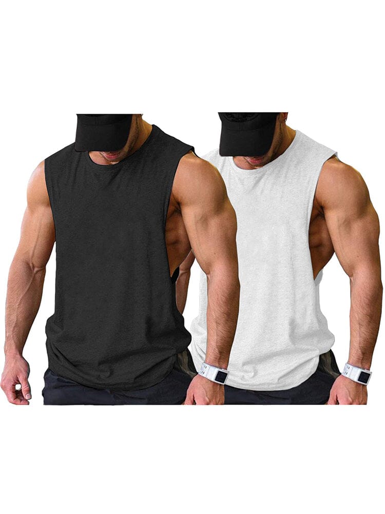 Leisure 2-Packs Muscle Tank Top (US Only) coofandy Black/White S 