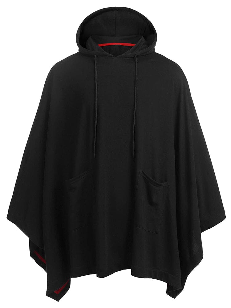 Casual Hooded Poncho Cape (US Only) Cape coofandy Black S 