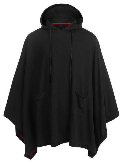 Casual Hooded Poncho Cape (US Only) Cape coofandy Black S 