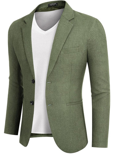 Classic Two Button Suit Jacket (US Only) Blazer coofandy Dark Green S 