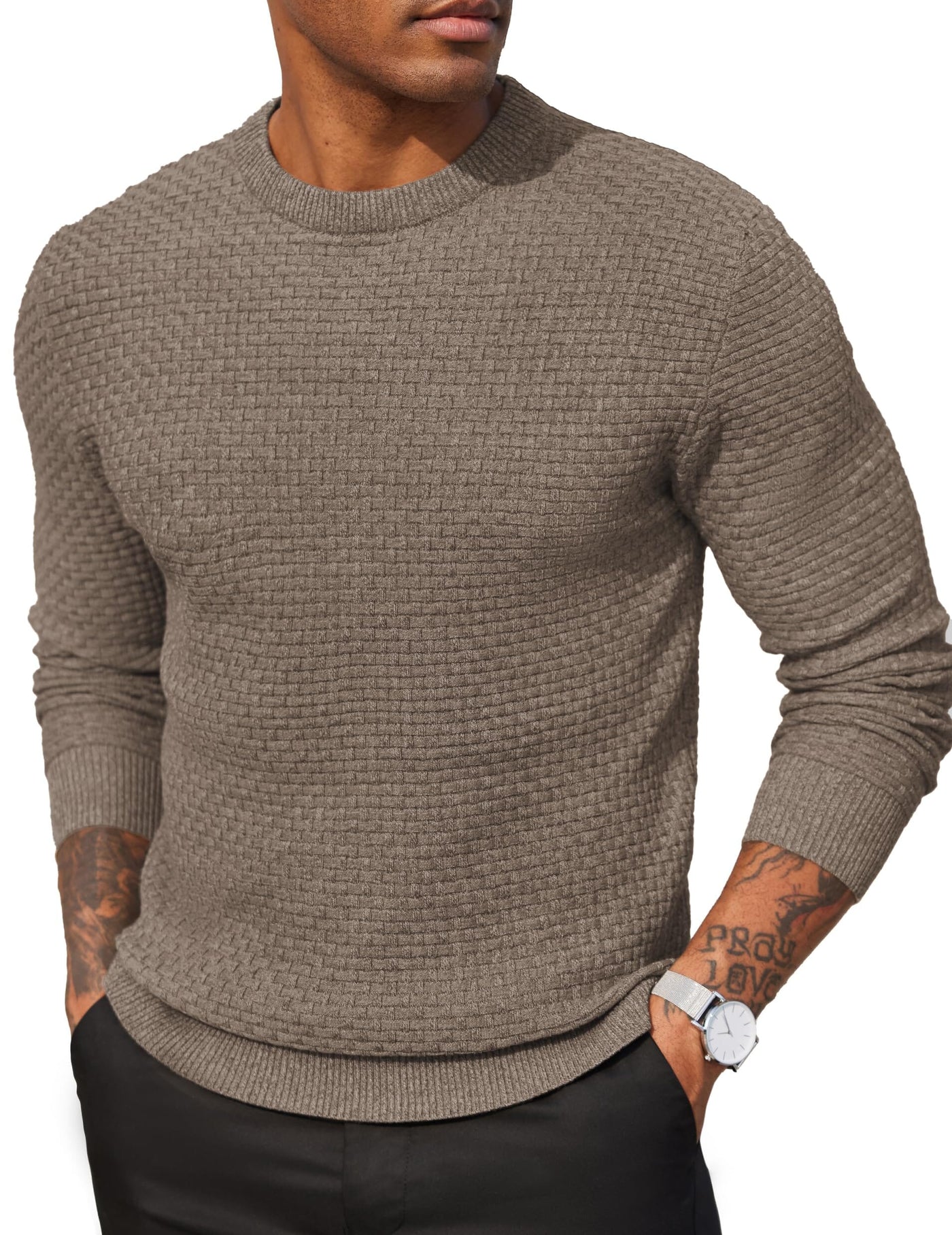 Classic Leisure Versatile Sweater Sweater coofandy Dark Brown S 