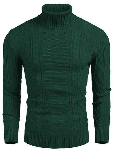 Classic Slim Fit Turtleneck Sweater (US Only) Sweaters coofandy Dark Green S 