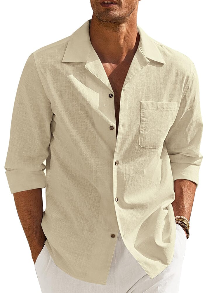 Soft Classic Fit Cotton Shirt (US Only) Shirts coofandy Khaki S 