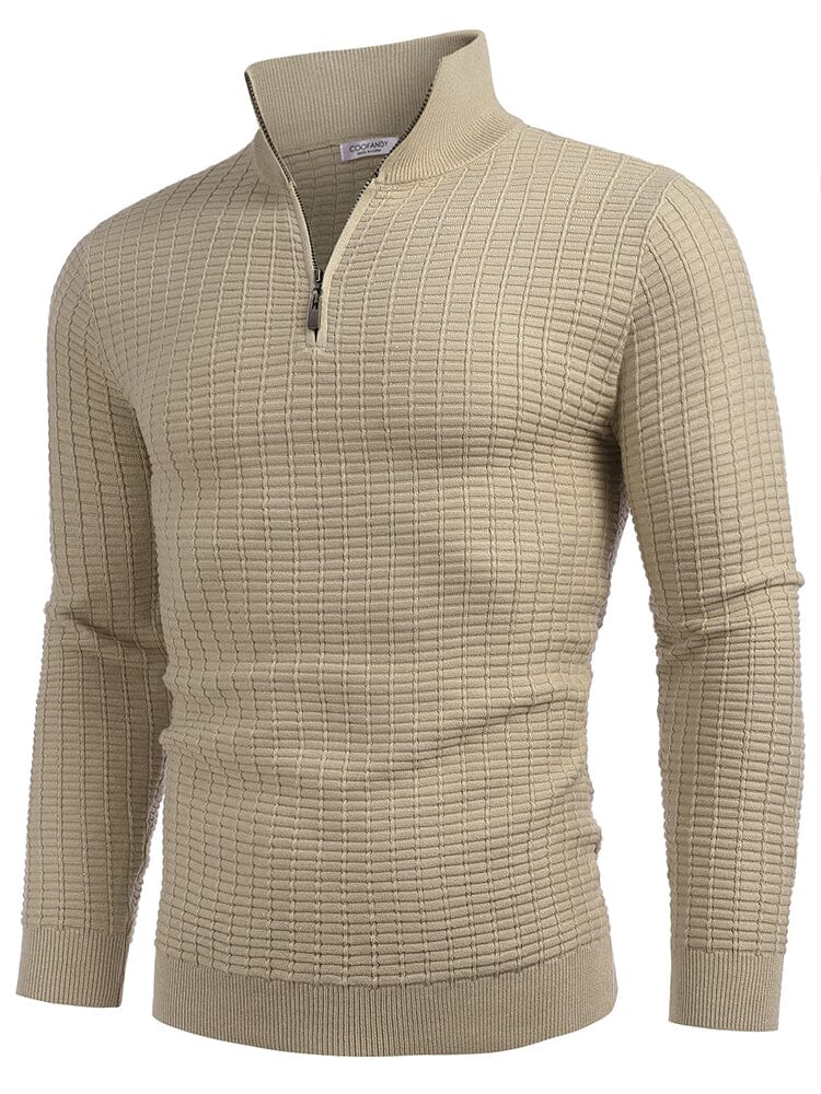 Soft Polo Collar Knit Sweater (US Only) Sweater coofandy Khaki S 