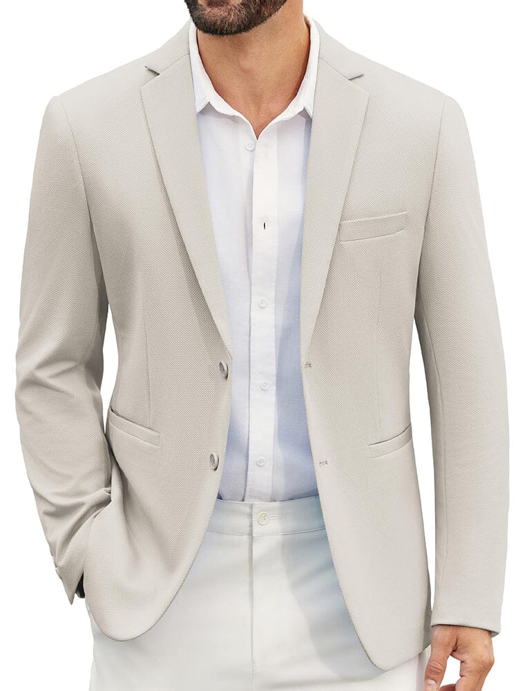 Casual Two-Button Suit Jacket (US Only) Blazer coofandy Light Grey S 