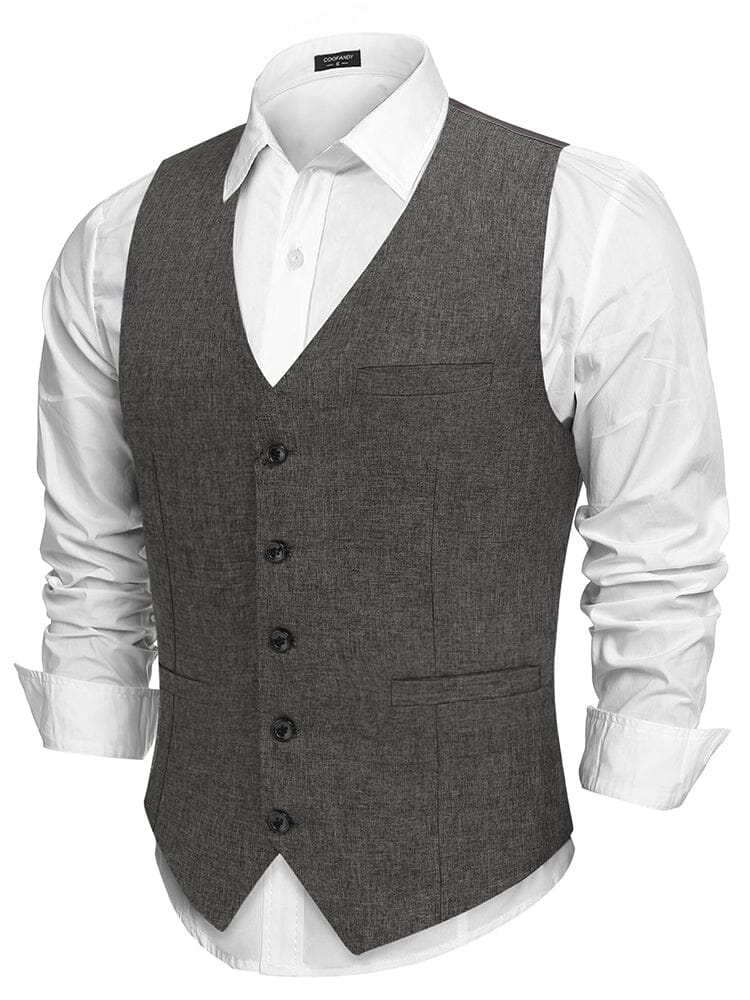 Formal Slim Fit Suit Vest (US Only) Vest coofandy Line Grey S 