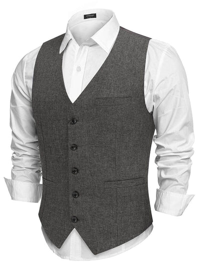 Formal Slim Fit Suit Vest (US Only) Vest coofandy Line Grey S 