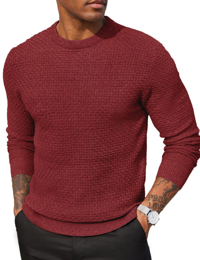 Classic Leisure Versatile Sweater Sweater coofandy Dark Red S 