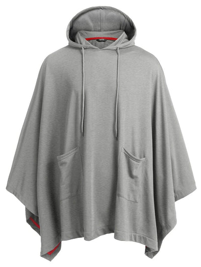 Casual Hooded Poncho Cape (US Only) Cape coofandy Grey S 