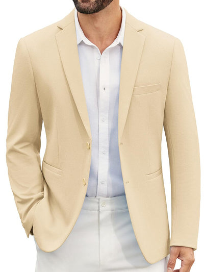 Casual Two-Button Suit Jacket (US Only) Blazer coofandy Light Khaki S 