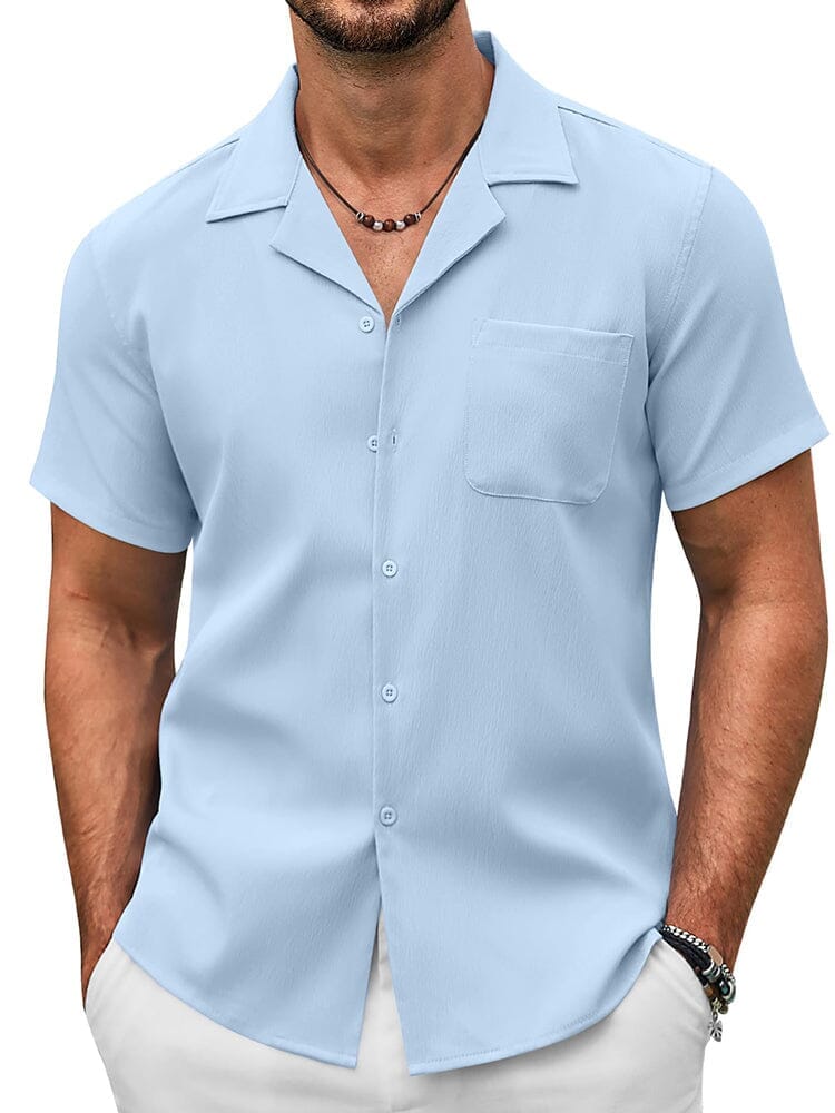 Essential Casual Textured Shirt (US Only) Shirts coofandy Light Blue S 