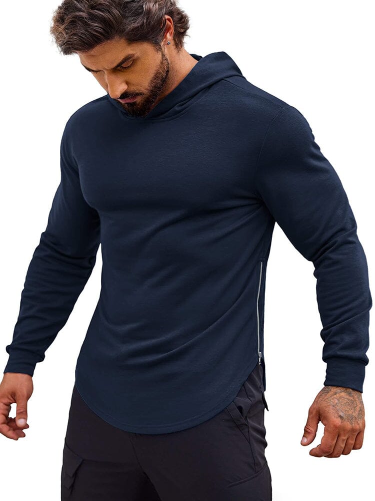Workout Muscle Fit Cotton Blend Hoodie (US Only) Hoodies Coofandy's Navy Blue S 