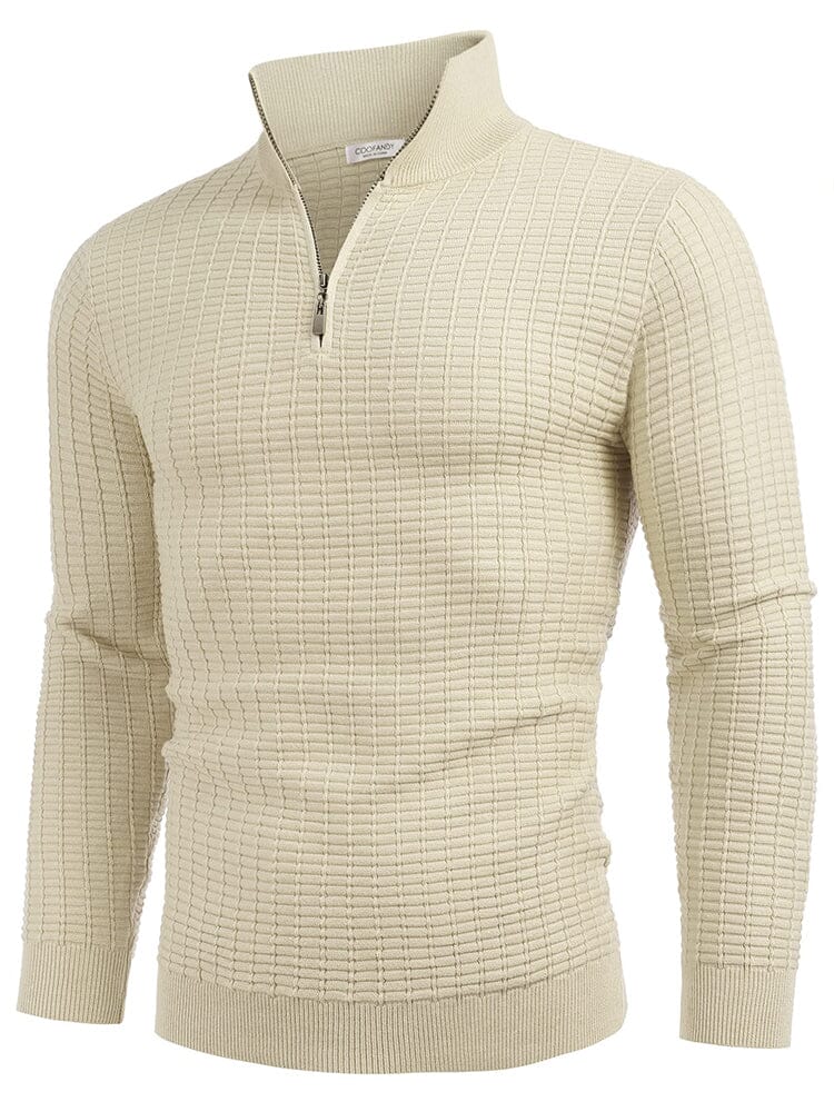 Soft Polo Collar Knit Sweater (US Only) Sweater coofandy Beige S 