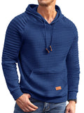 Stylish Waffle Knit Hoodie (US Only) Hoodies coofandy Royal Blue S 