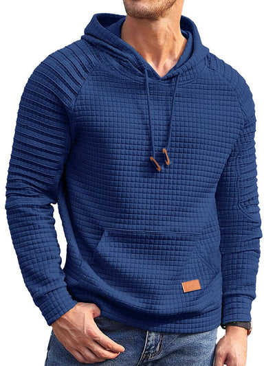 Stylish Waffle Knit Hoodie (US Only) Hoodies coofandy Royal Blue S 