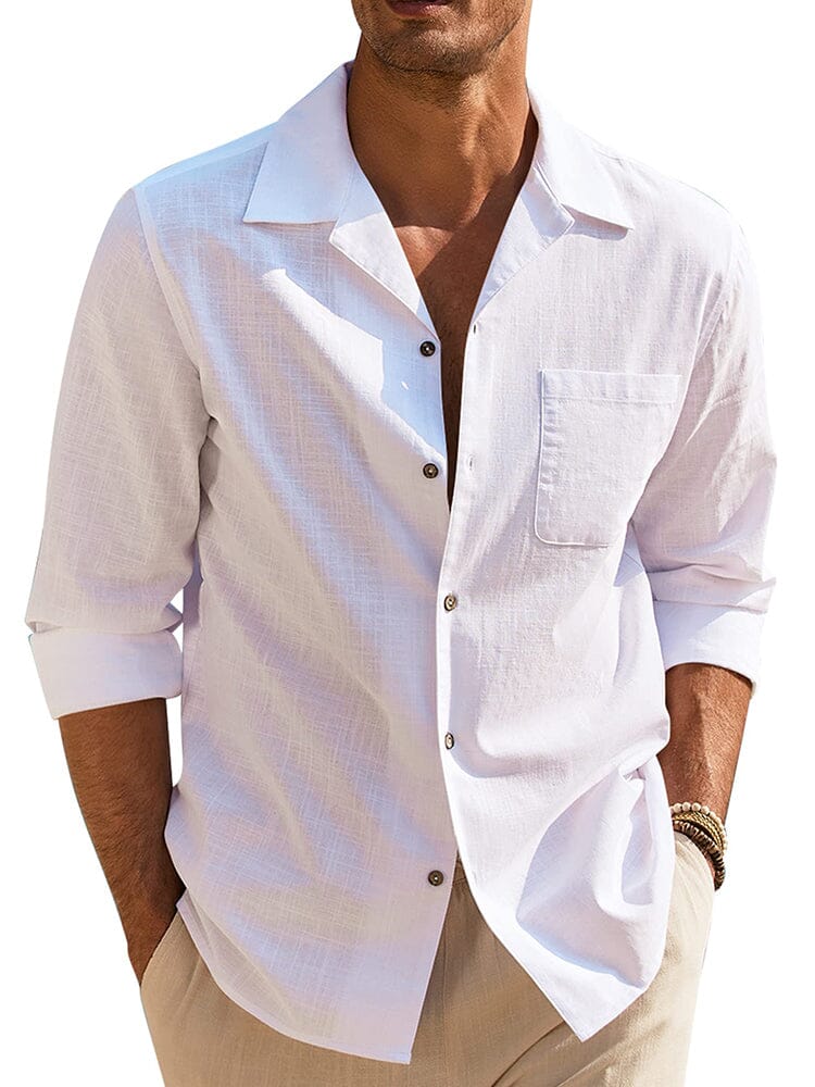 Soft Classic Fit Cotton Shirt (US Only) Shirts coofandy White S 