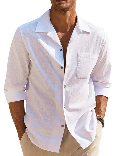 Soft Classic Fit Cotton Shirt (US Only) Shirts coofandy White S 