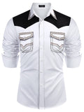 Vintage Embroidered Western Cowboy Shirt (US Only) Shirts coofandy White S 