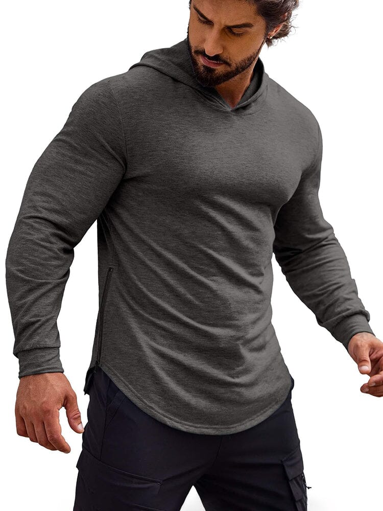 Workout Muscle Fit Cotton Blend Hoodie (US Only) Hoodies Coofandy's Grey S 
