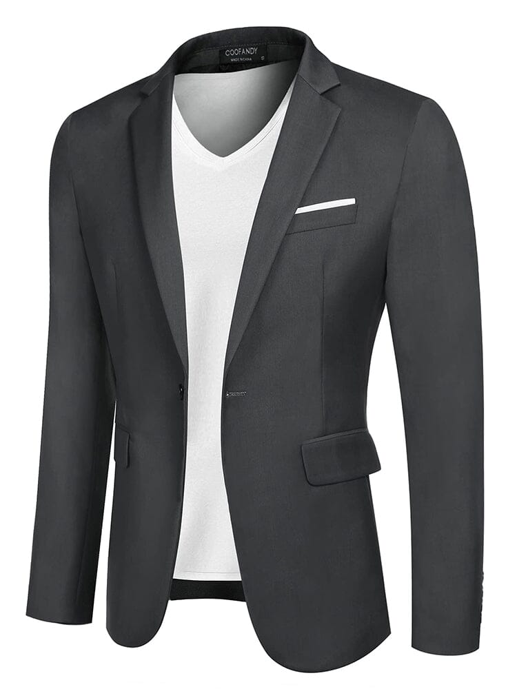 Casual Classic Suit Jacket (US Local) Blazer coofandy 