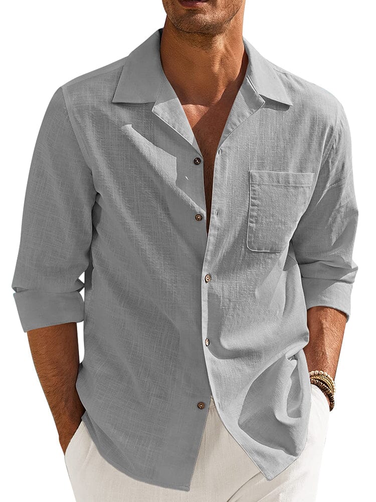 Soft Classic Fit Cotton Shirt (US Only) Shirts coofandy Light Grey S 