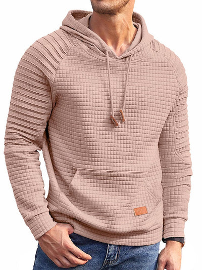 Stylish Waffle Knit Hoodie (US Only) Hoodies coofandy Light Pink S 