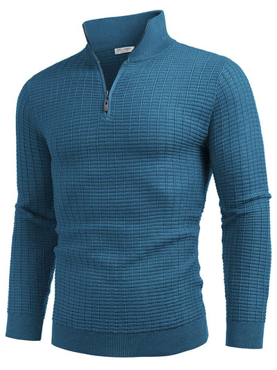 Soft Polo Collar Knit Sweater (US Only) Sweater coofandy Peacock Blue S 