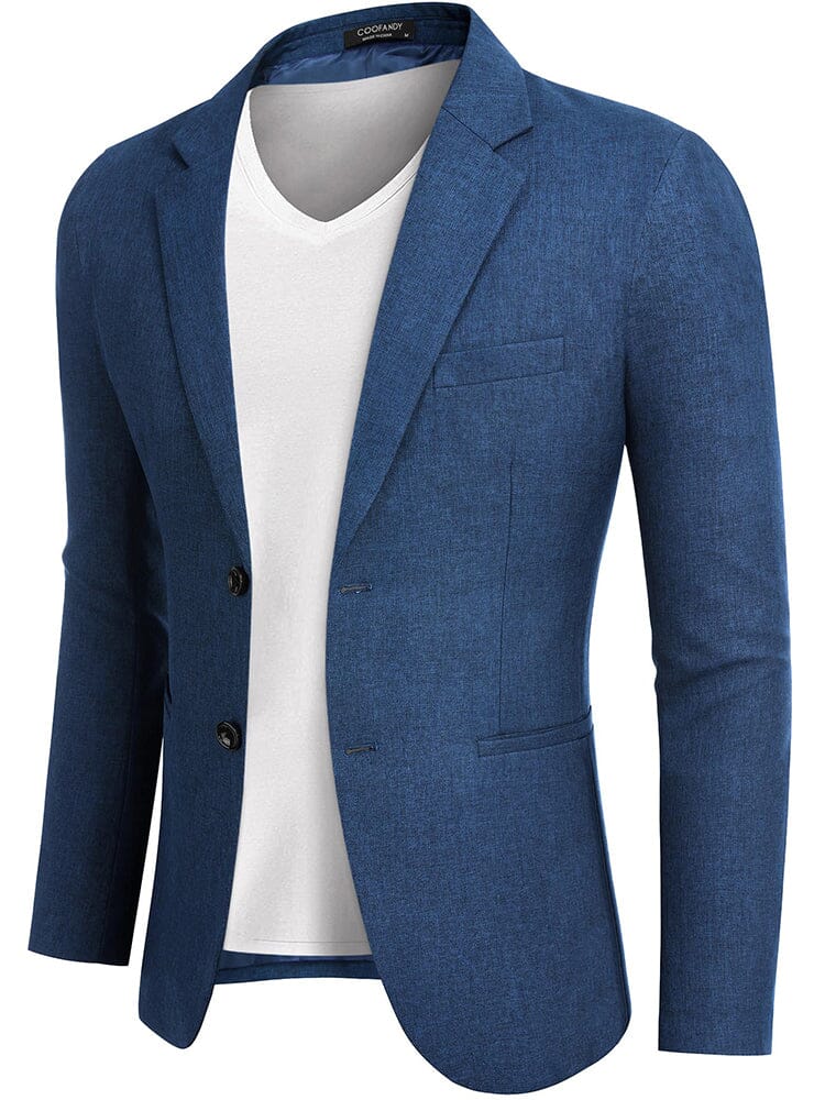 Classic Two Button Suit Jacket (US Only) Blazer coofandy Royal Blue S 