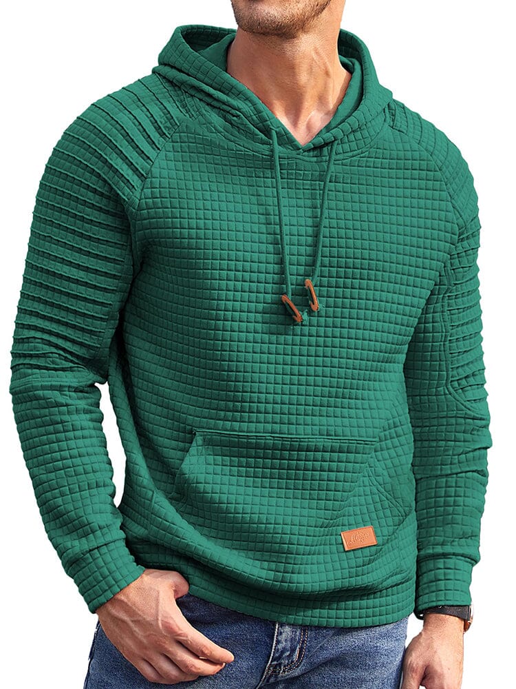 Stylish Waffle Knit Hoodie (US Only) Hoodies coofandy Green S 