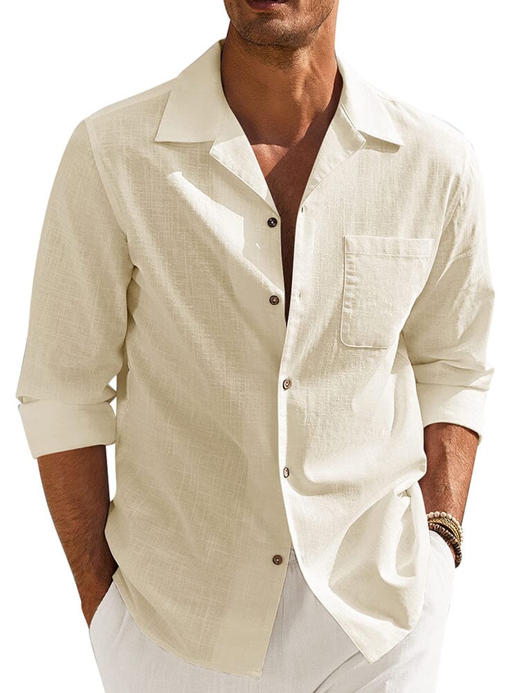 Soft Classic Fit Cotton Shirt (US Only) Shirts coofandy Light Khaki S 