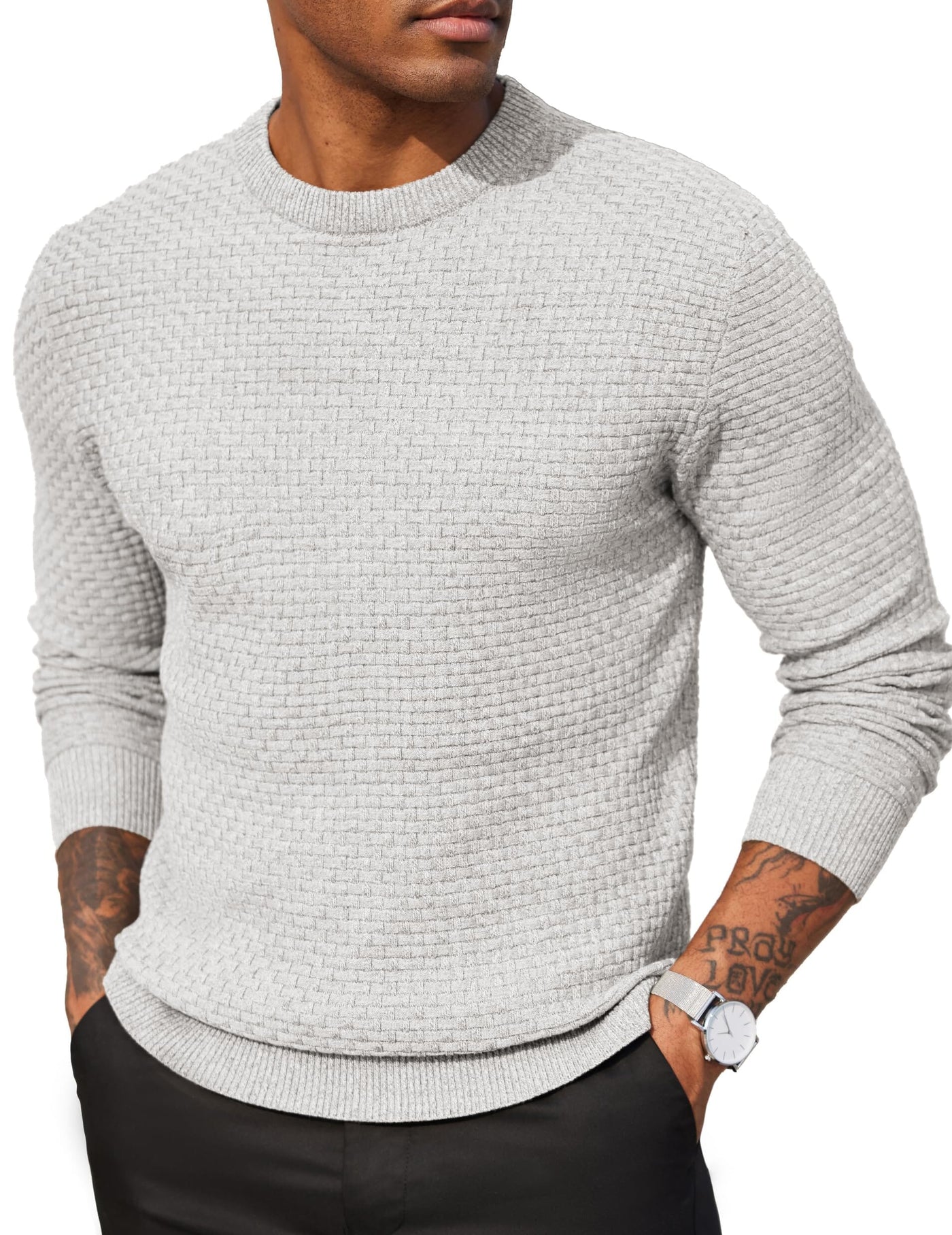 Classic Leisure Versatile Sweater Sweater coofandy White S 