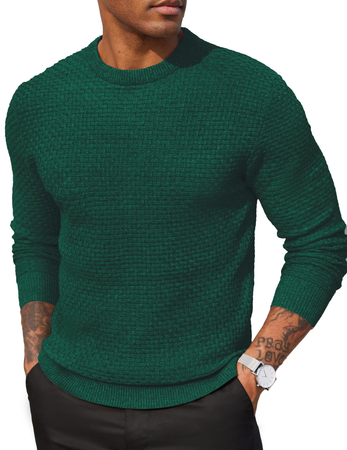 Classic Leisure Versatile Sweater Sweater coofandy Green S 